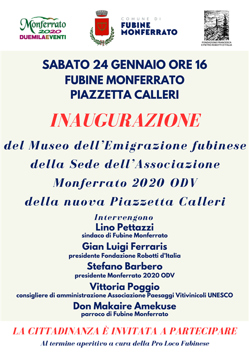 inaugurazione museo dell'emigrazione fubinese