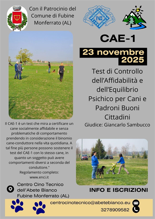Test di Controllo dell’Affidabilità e dell’Equilibrio Psichico per Cani e Padroni Buoni Cittadini
